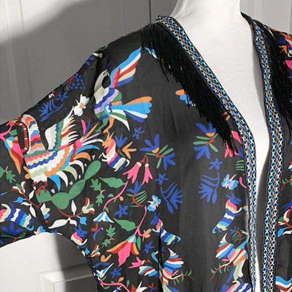 VINTAGE Fringe bird print maxi duster - Picture 5 of 5